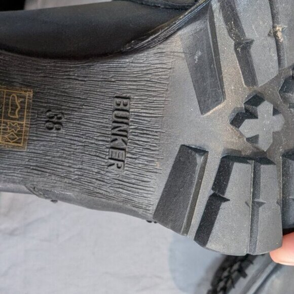 Black Bunker Ankle Boots Size 38 - Picture 11 of 12